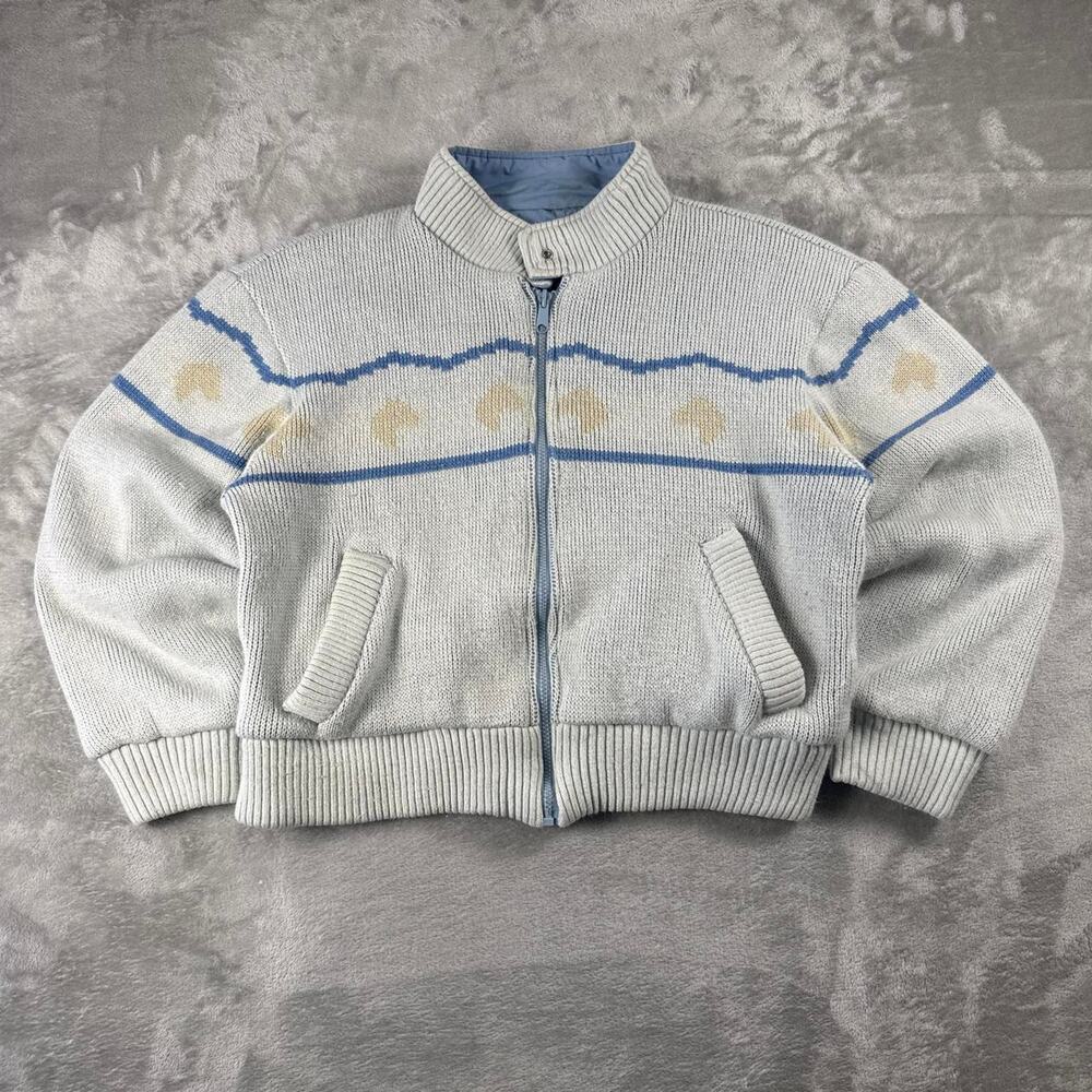 Vintage Miller Outerwear Reversible Horse Jacket Women’s XL Blue Cream